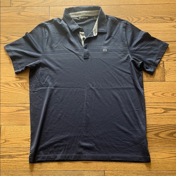Travis Mathew Blue Polo Performance Shirt - Picture 2 of 5